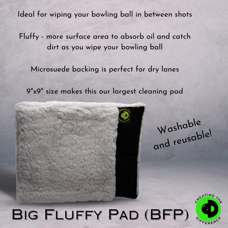 Creating the Difference BFP (Big Fluffy Pad) | Washable Microfiber Bowling Ball Shammy Towel | Wipes Away Dirt & Oil - Image 2